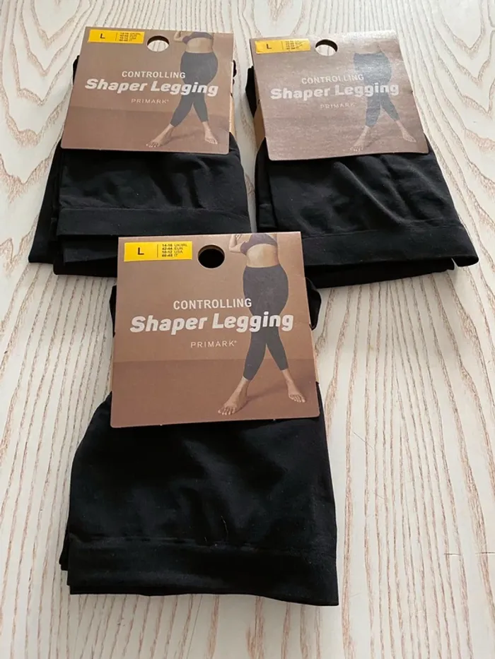 lot de 3 legging super stretch ventre plat noir taille L = 42/44 neuf