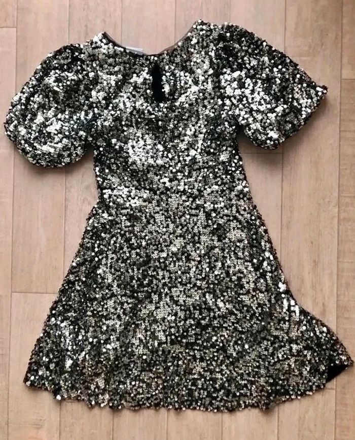 Robe de soirée argent sequin Zara - photo numéro 8