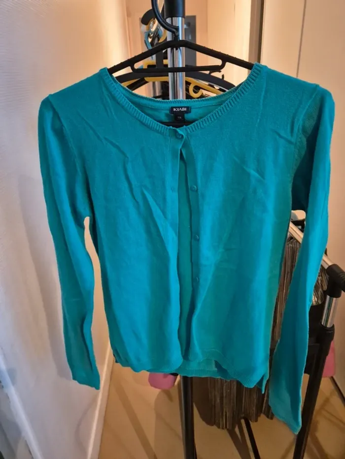 Gilet bleu turquoise - photo numéro 2