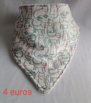 Bavoir bandana mixte 6-12mois (lot chat2)