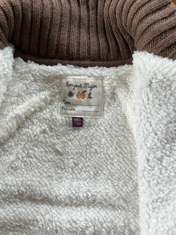 Gilet pull double moumoute hiver Sergent Major 9 mois - photo numéro 3