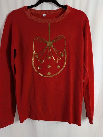 pull Noel femme M rouge et doré