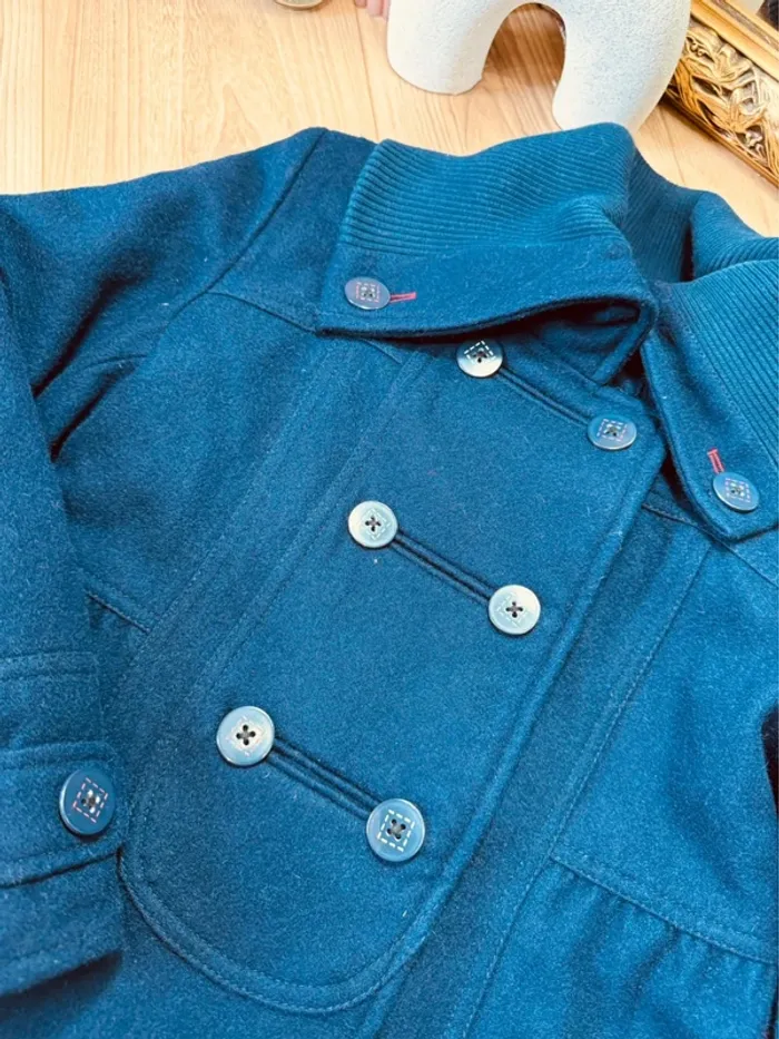 Taille 8 ans manteau type duffle-coat fille Sergent Major bleu marine * laine * 🩷 - photo numéro 4