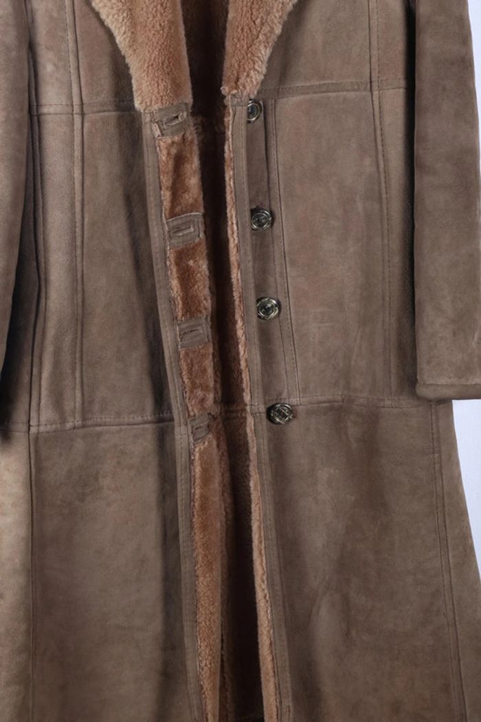 Peau lainée vintage 70's en mouton retourné shearling, cuir, daim, laine (#240708) - photo numéro 7