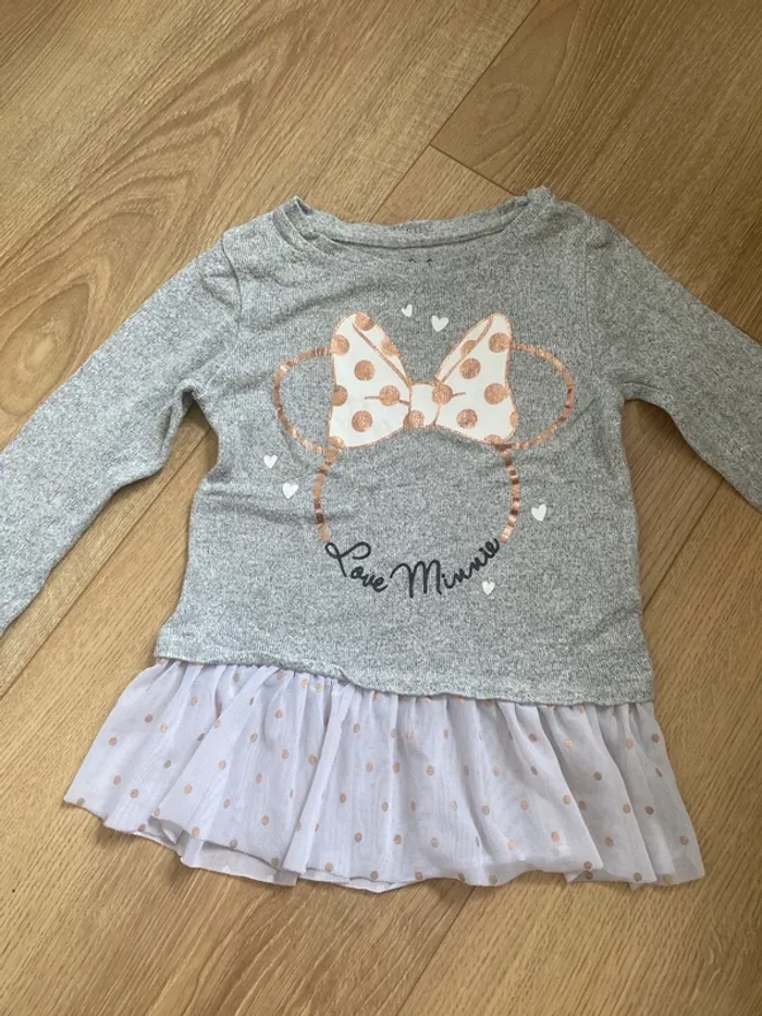 Petit pull tunique fin et léger Minnie Disney