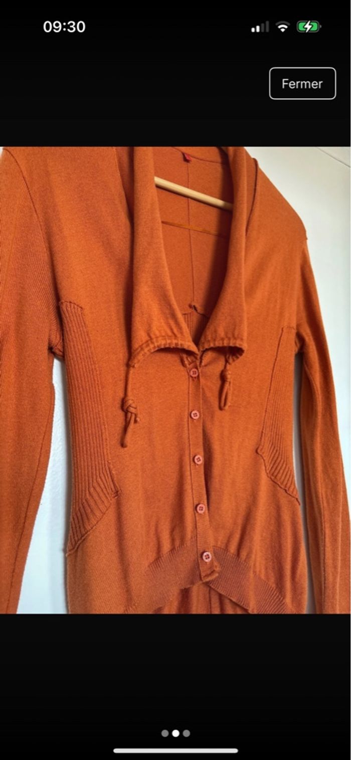 Cardigan asymétrique orange miss Captain - photo numéro 2