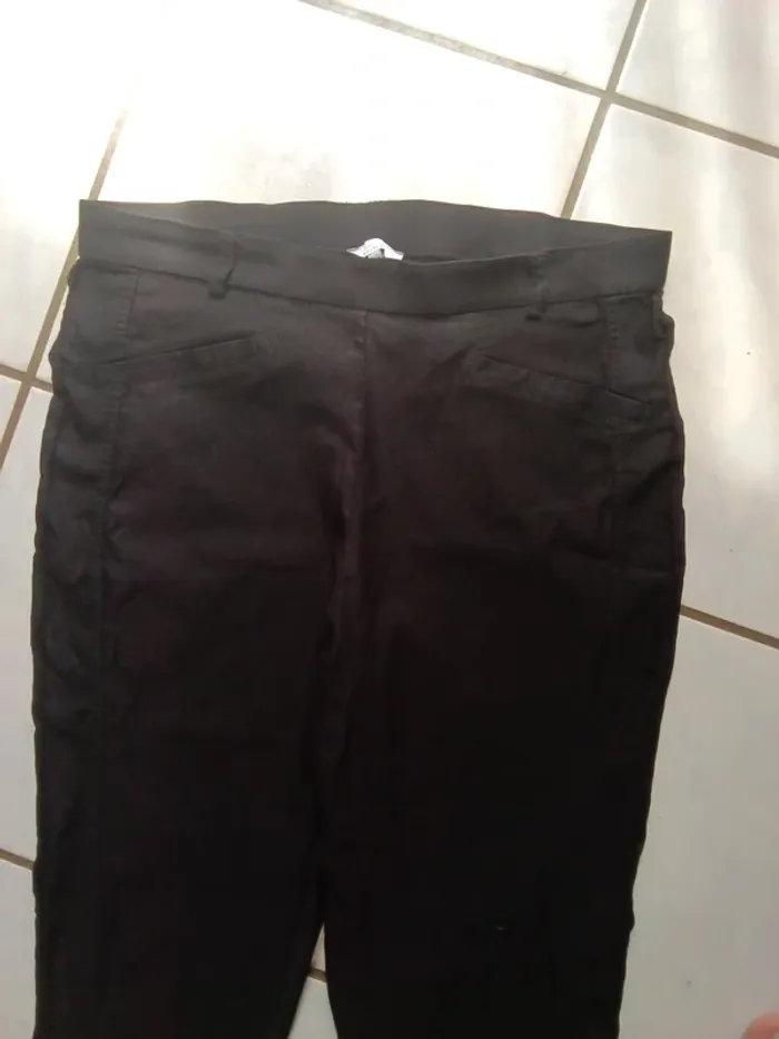 Pantalon léger noir femme taille élastique 48 - photo numéro 6
