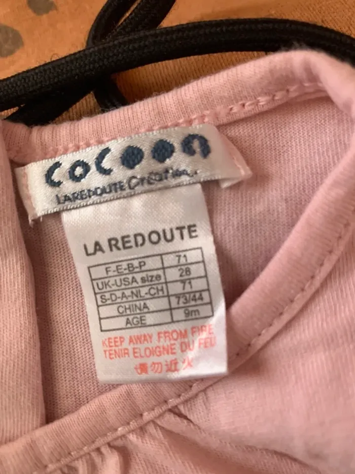 💖 T-shirt bébé Cocoon La Redoute – 9 mois - photo numéro 3