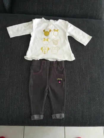 Bel ensemble été pantalon tee-shirt Minnie, bébé fille, 3mois