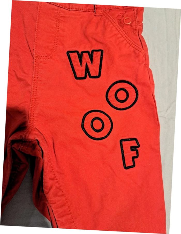 Salopette doublée Chien Woof orchestra 23 mois rouge bordeau - photo numéro 3