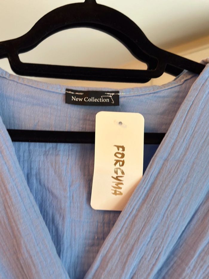 Combishort oversize bleu gaze de coton – Neuf T.U - photo numéro 4