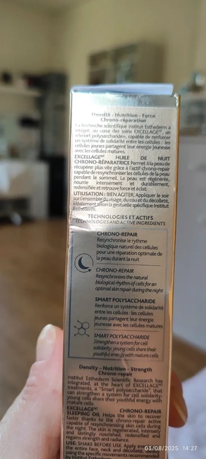 Institut Esthederm Excellage Huile de Nuit Chrono Réparatrice 30ml - photo numéro 7