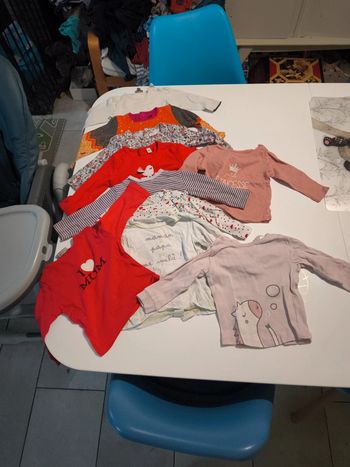Lot Tshirt manche longue fille 6 mois