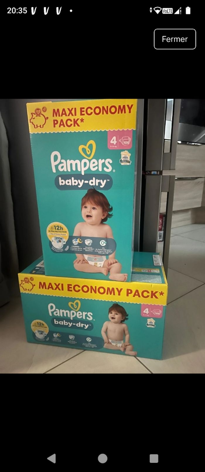 2 cartons Pampers taille 4