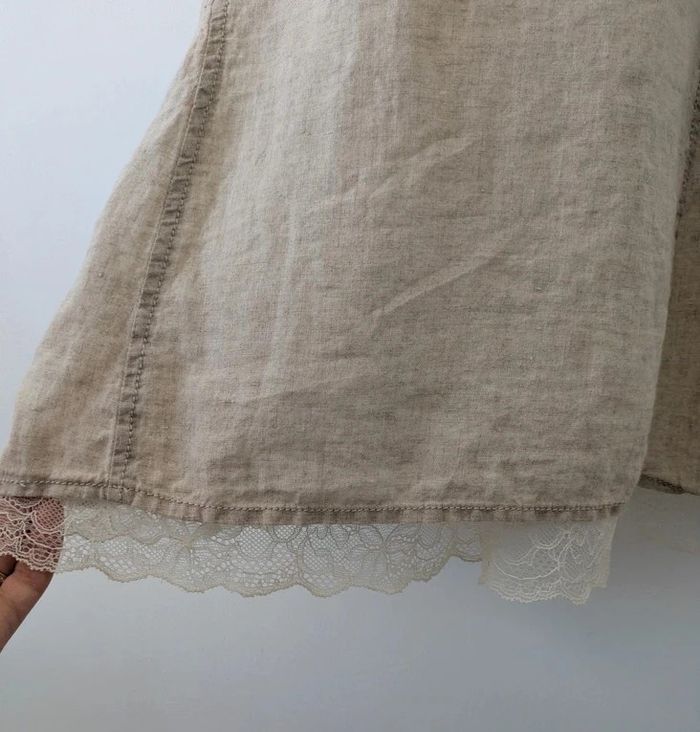 Robe d'été en lin avec dentelle - I Blues Club - taille 40 - photo numéro 3