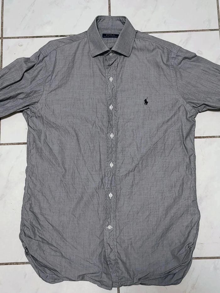 Chemise Ralph Lauren grise à motif micro-carreaux – Élégance intemporelle - photo numéro 6