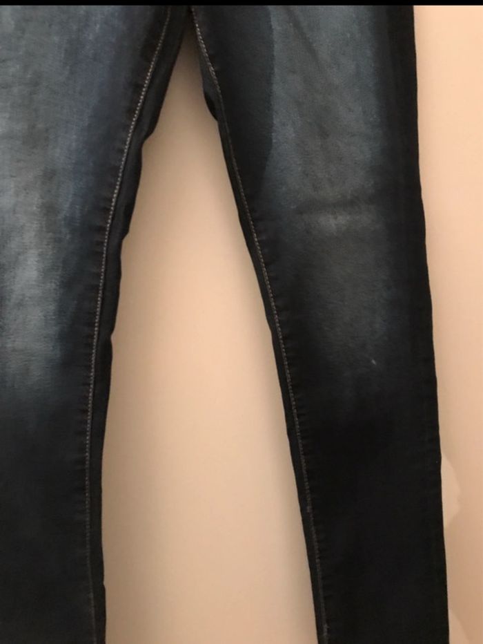 garçon jean taille 12 ans marque creeks se resserre à la taille boutons et élastiques brut délavé - photo numéro 2