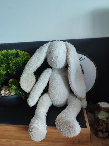 doudou peluche lapin blanc beige taupe Écru 010125 marron pantin PE0251