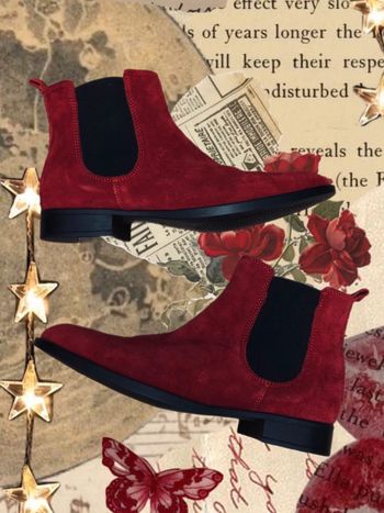 Bottines nubuck rouge red suede ankle boots
