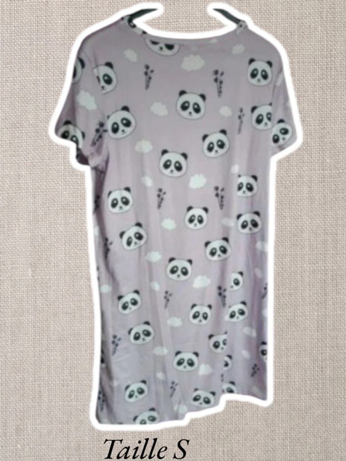 Robe lilas motif panda 🐼 et nuages - Taille S - photo numéro 3