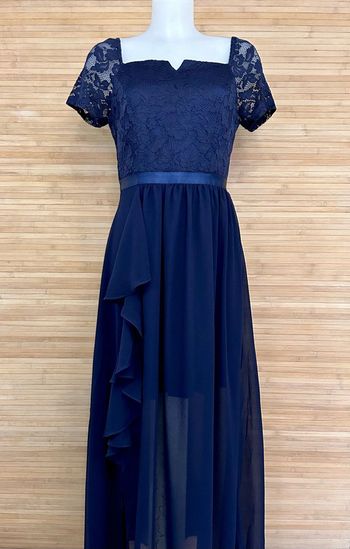 Robe longue de soirée bleu foncé taille M