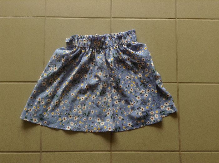 jupe shein bleue à fleurs