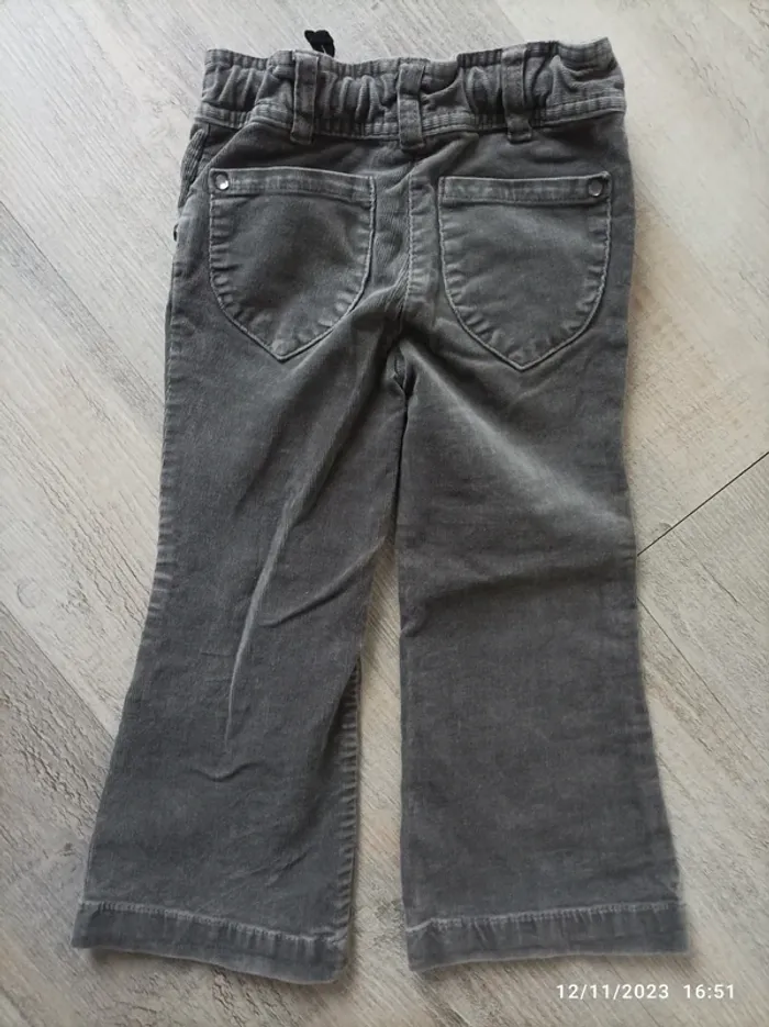 Pantalon velours wide gris 3 ans - photo numéro 2
