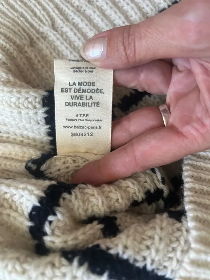 pull Blason marinière Balzac Paris. Taille M. Laine et cachemire - photo numéro 3