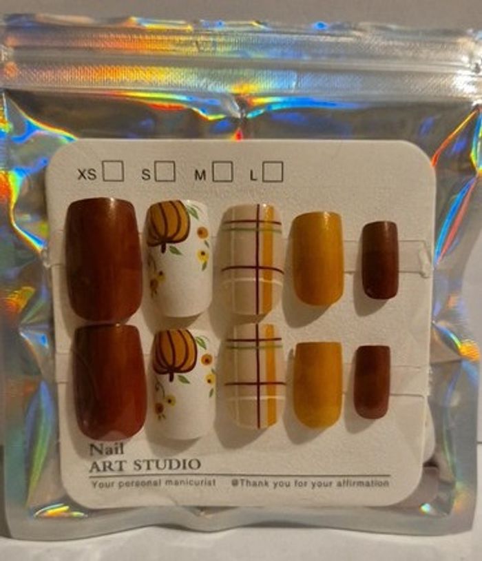 🧡 Faux ongles Press-On Automne Enchanté – 24 pièces pour un look cosy & ensorcelant 🍂 - photo numéro 3