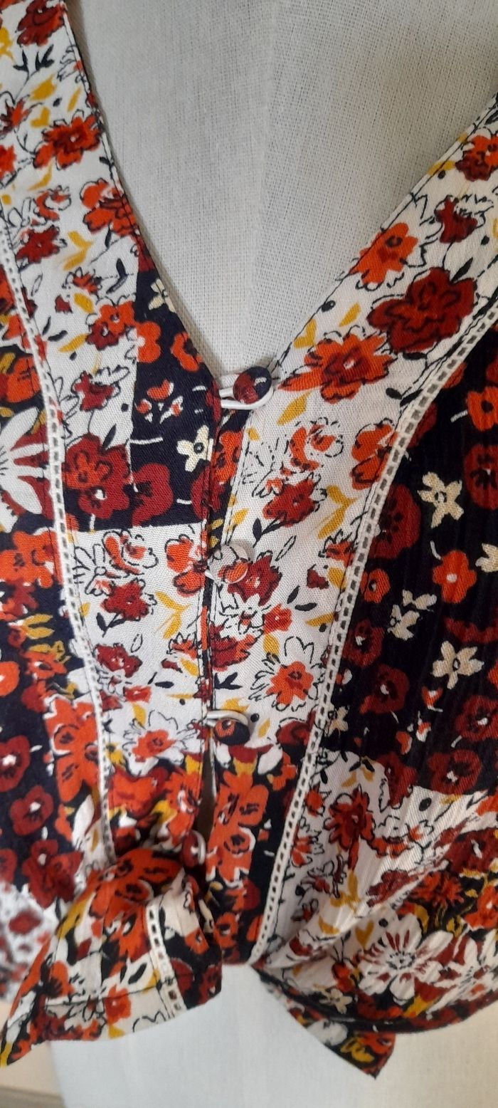 Chemise bohème hippie manches longues evasées - photo numéro 2