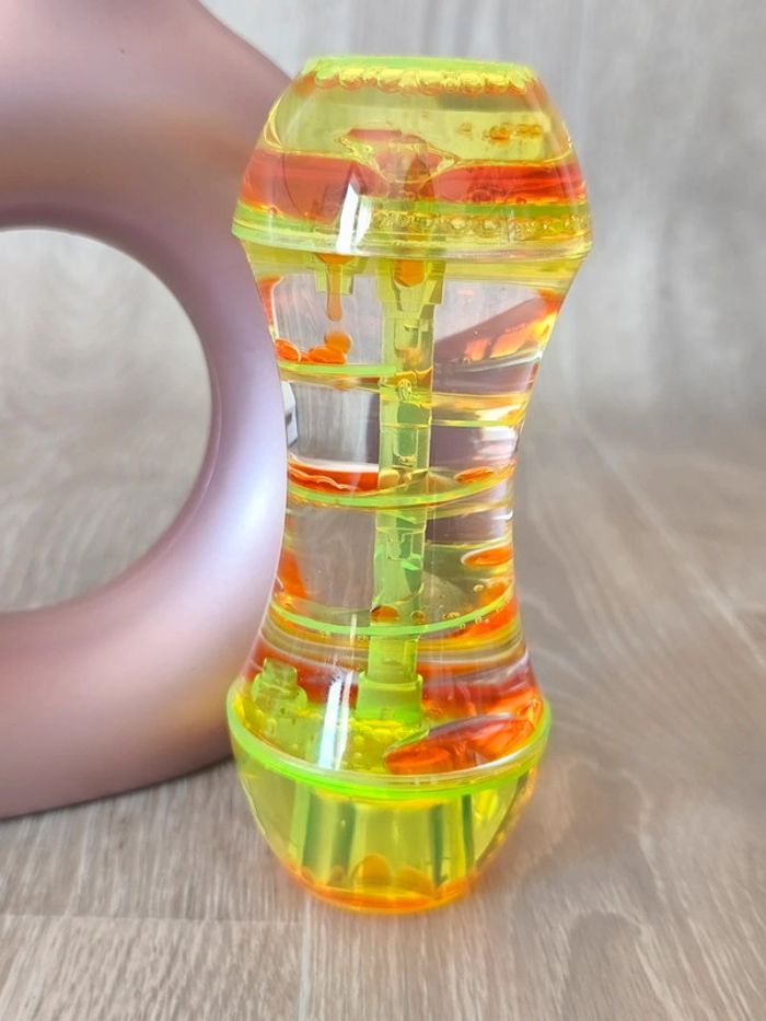 Sablier à huile en spirale apaisant jaune et orange - photo numéro 3