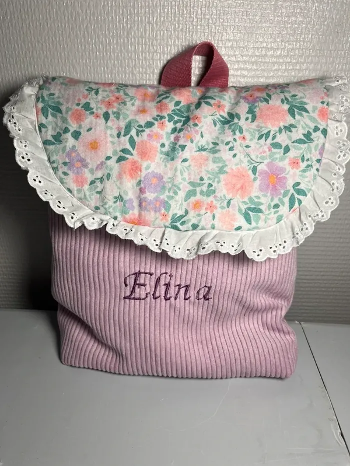 Sac à dos maternelle nounou velours perso - photo numéro 5