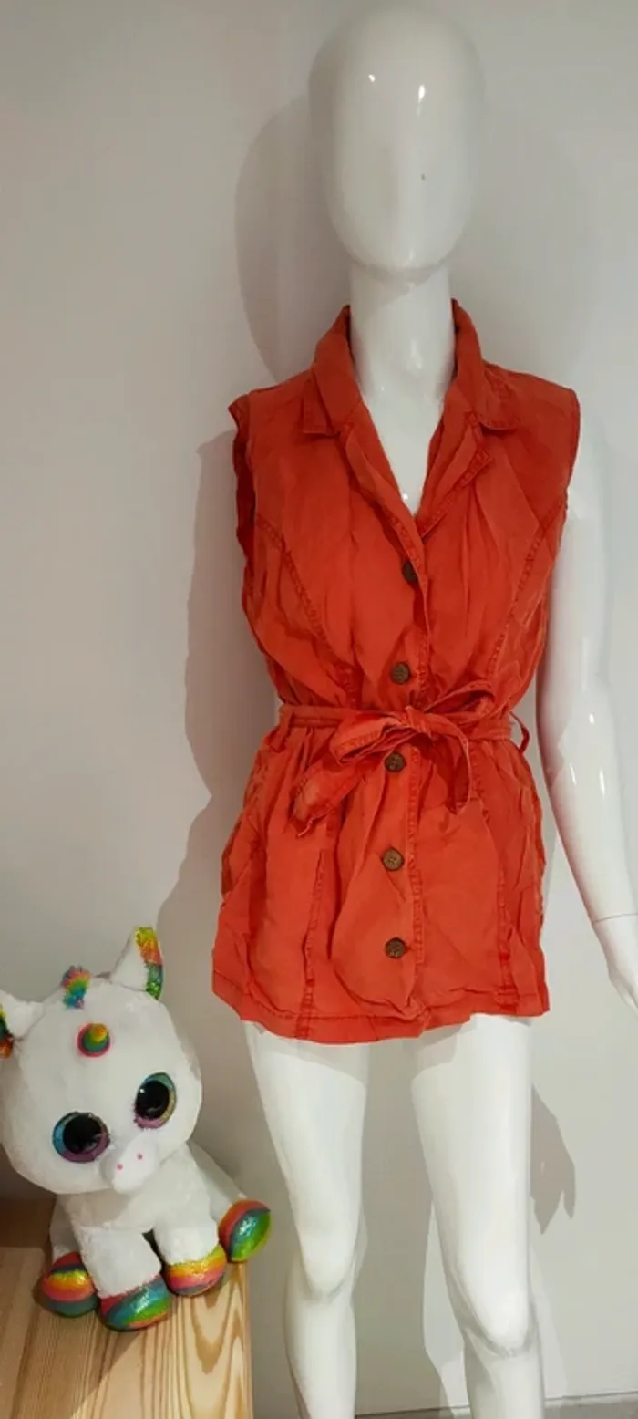 Petit haut orange vintage, taille 40