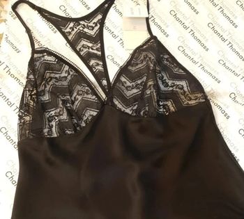 Top nocturne noir en soie Chantal Thomass taille S