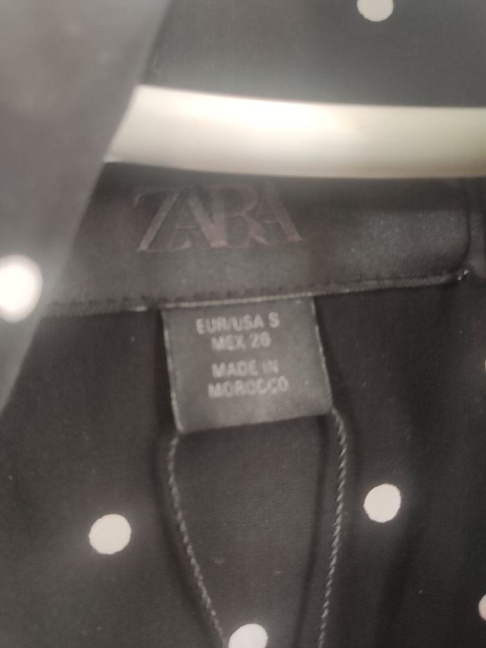 Zara tunique robe noire à pois S - photo numéro 5