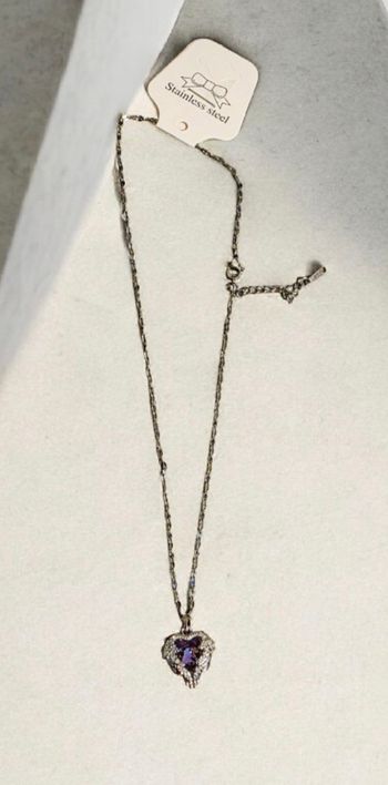 💥Magnifique Collier argenté avec son pendentif Cœur d'Océan