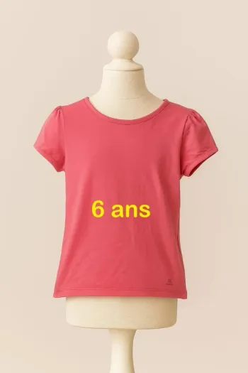 Tee shirt manche courte rose Domyos Taille 6 ans