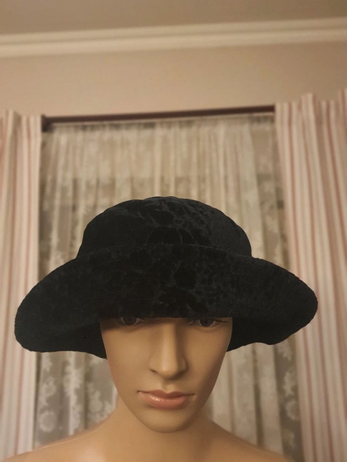 Chapeau noir style velour taille unique M