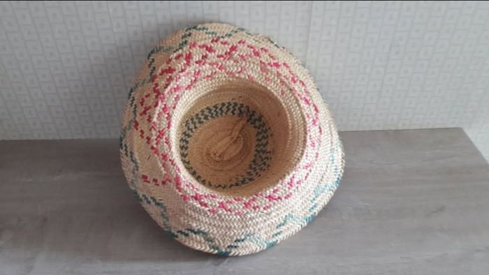 Chapeau En Paille style Orientale Fait Main Neuf - photo numéro 6