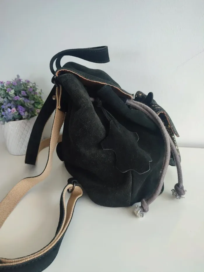 Sac a dos le Baroudeur noir🖤💛 éclats dorés - Paul Marius - photo numéro 4