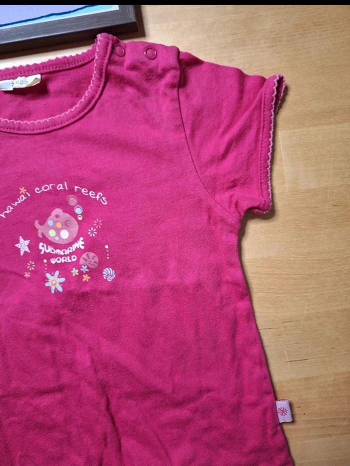 T-shirt manches courtes pour fille taille 24 mois en très bon état - photo numéro 2