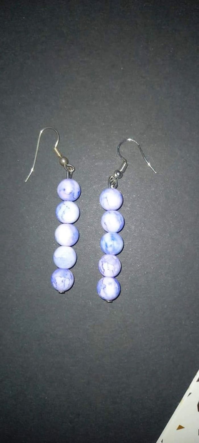 Boucle d'oreille lavande - photo numéro 3