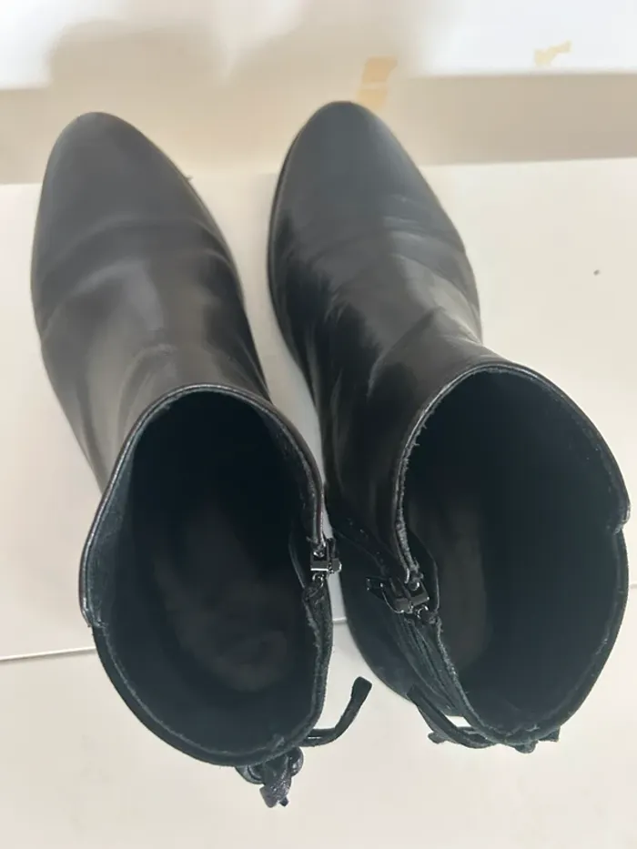 Bottines noires en véritable cuir, femme, pointure 36 - photo numéro 3