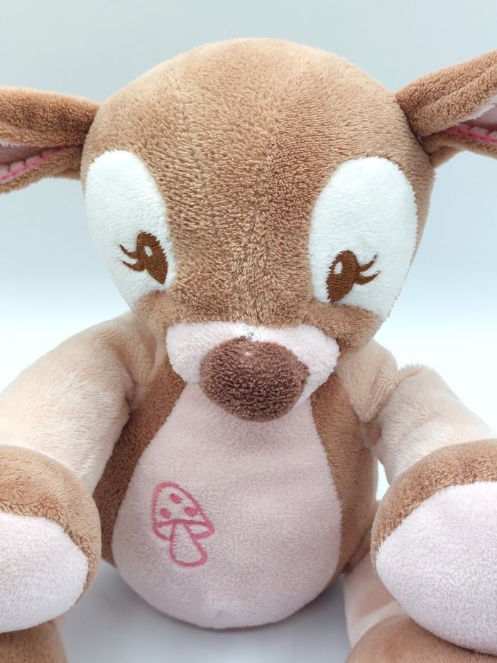 Peluche doudou faon Rosy NATTOU rose marron beige 28 cm champignon ancien modèle - photo numéro 5