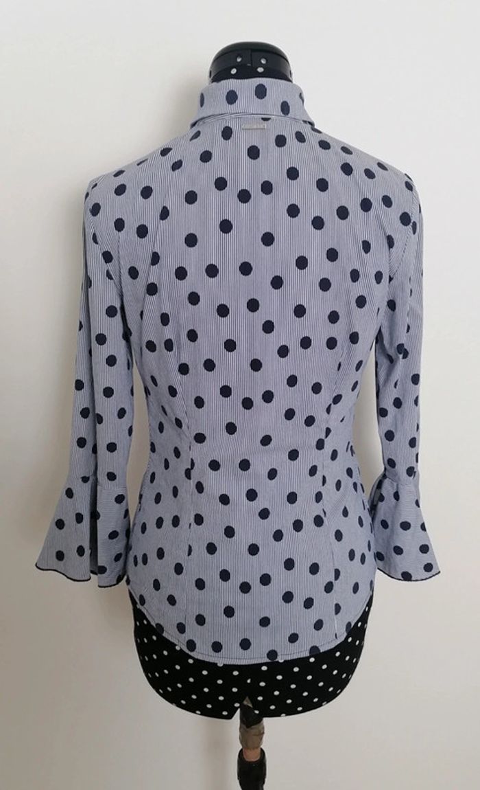Chemise à rayures et gros pois bleu marine et blanc Taille S Liu Jo - photo numéro 4