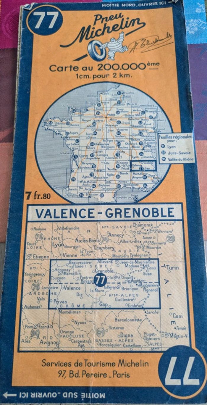 Carte Michelin valence Grenoble