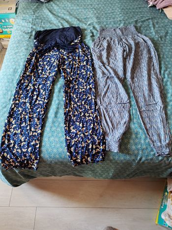 Lot de 2 pantalons fluides de grossesse, taille s