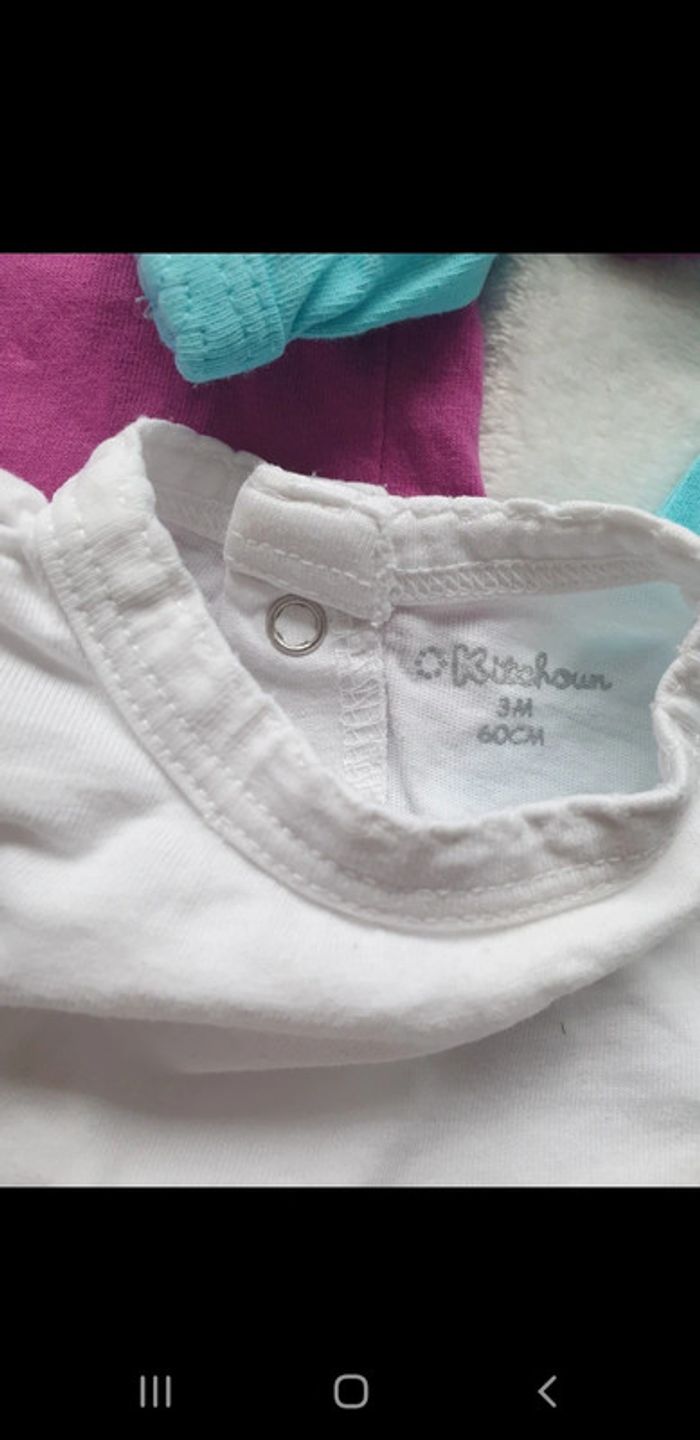 Lot tee-shirt fille 3 mois - photo numéro 2
