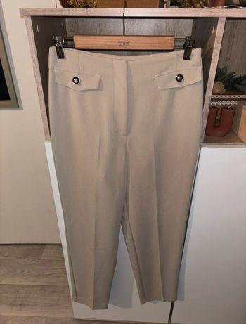 Pantalon costume carotte beige