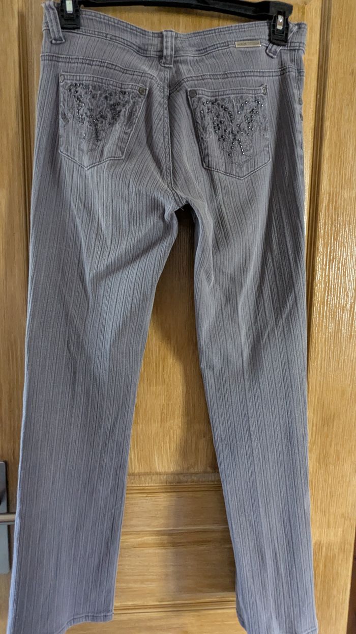 Pantalon gris anthracite, effet velours. - photo numéro 3